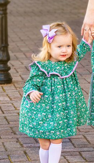 Layla Green & Purple Floral Bloomer Set