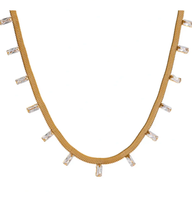 Baguette Necklace Clear