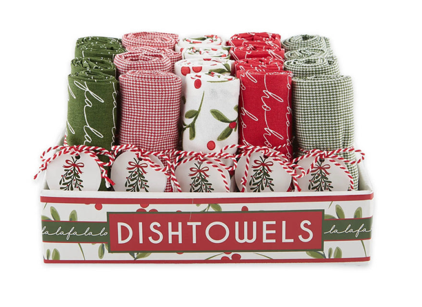 Under the Mistletoe Assorted Dishtowels 5 Styles