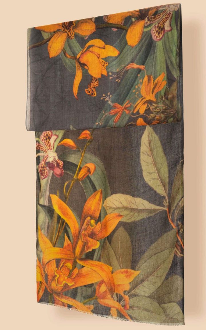 Powder - Botany Bliss in Charcoal Wool Wrap