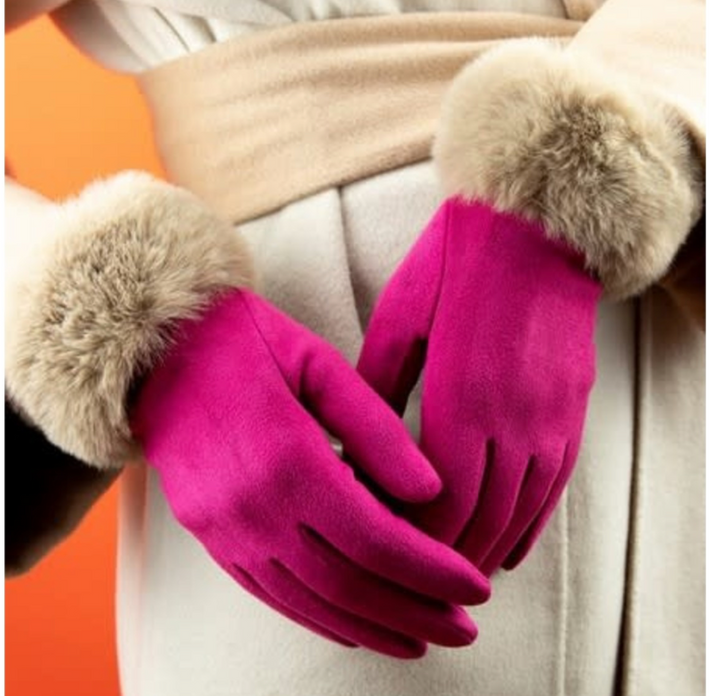 Bettina Faux Suede Gloves