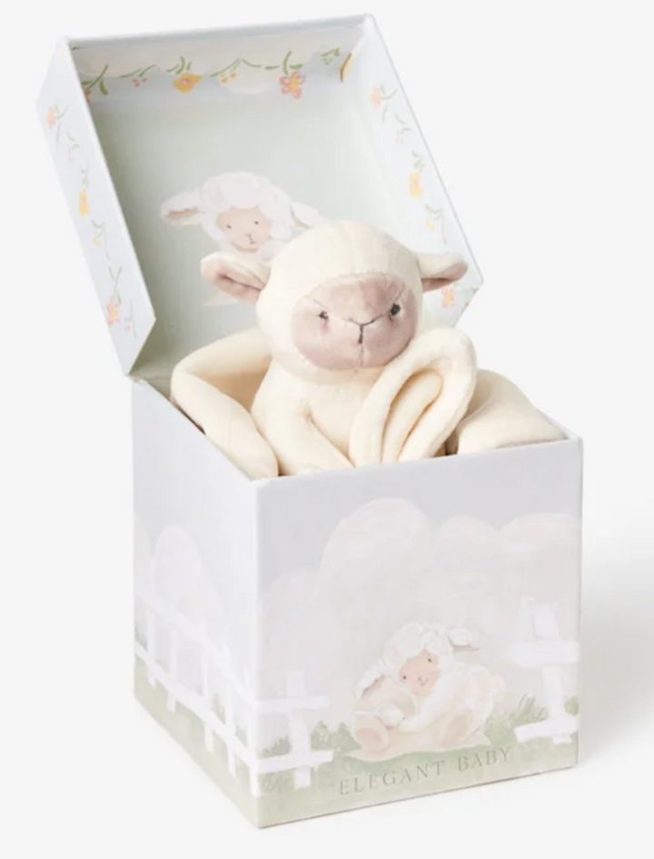 Cream Lovie Lamb Security Blankie w/ Gift Box