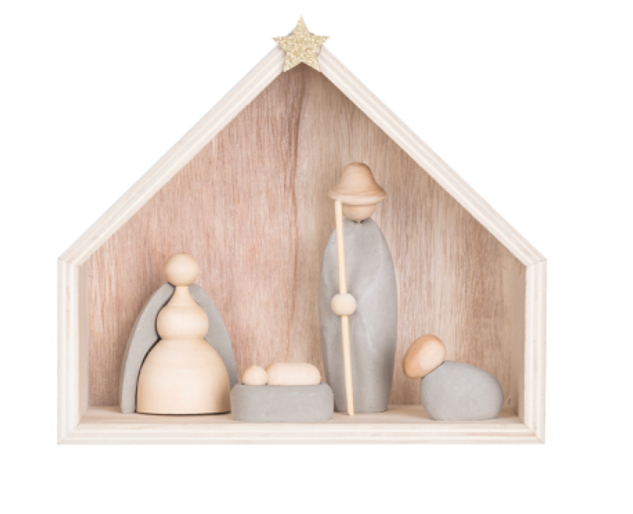 Wood & Cement Nativity
