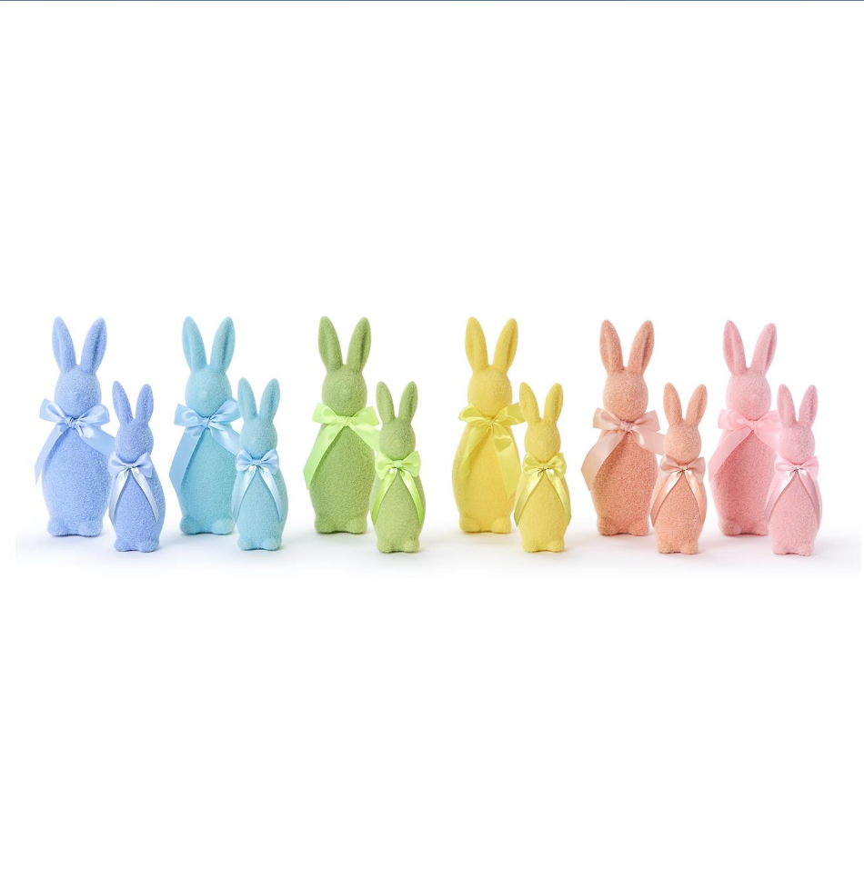 Easter Flocked Bunny with Bow Unit
