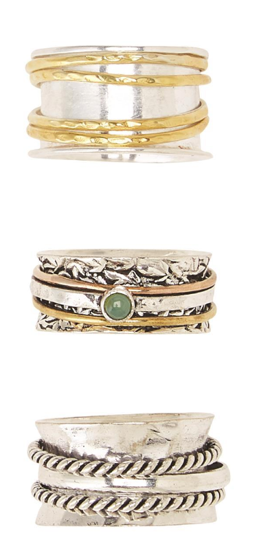 Rotating Metal Rings in GB Asst 3 Styles 2 Sizes