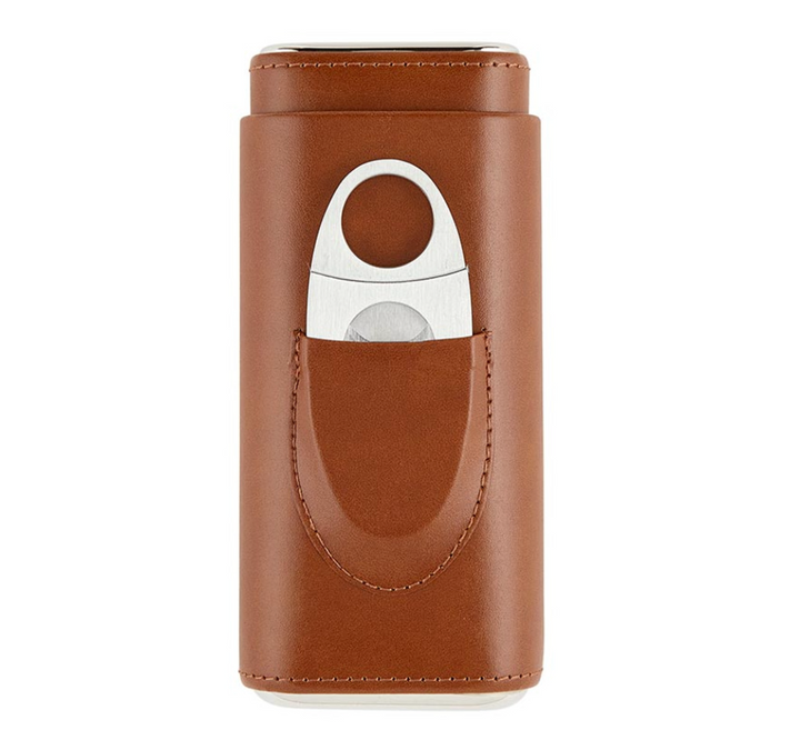 3 Finger Leather Cigar Case & Cutter