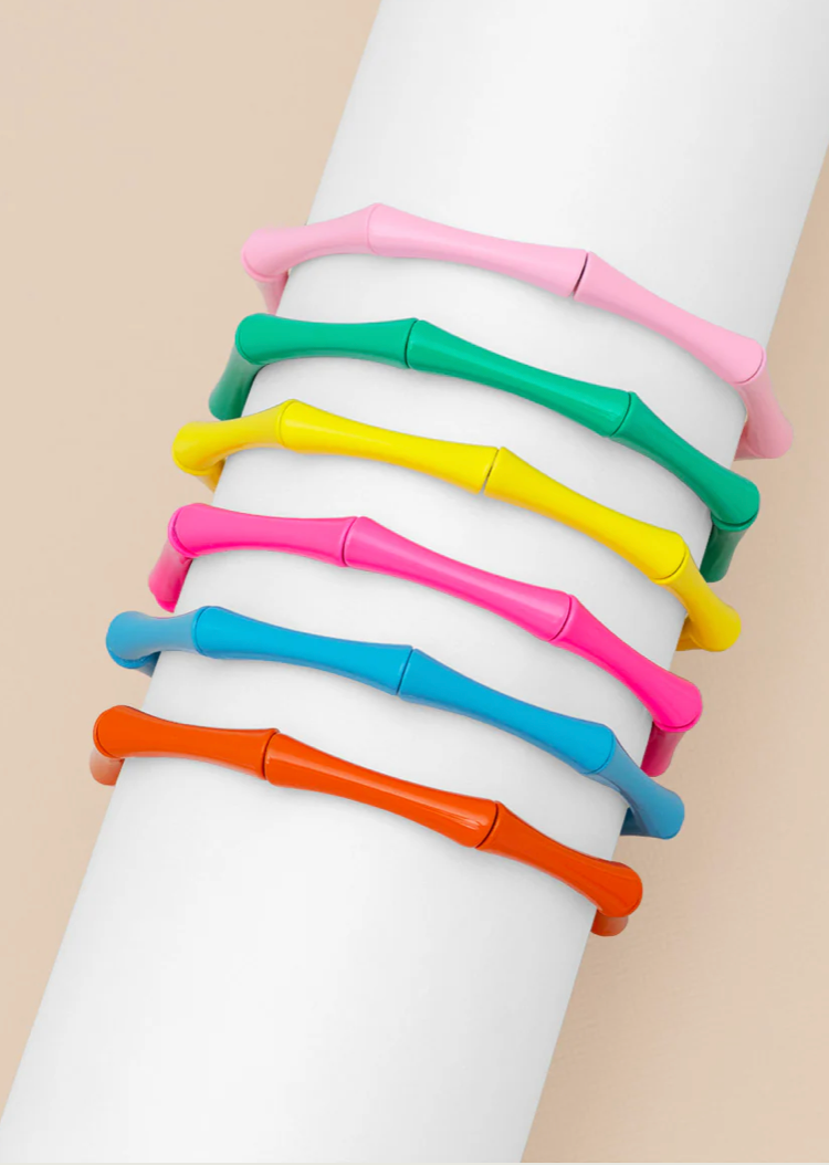 ENAMEL BAMBOO STYLE STRETCH BRACELET