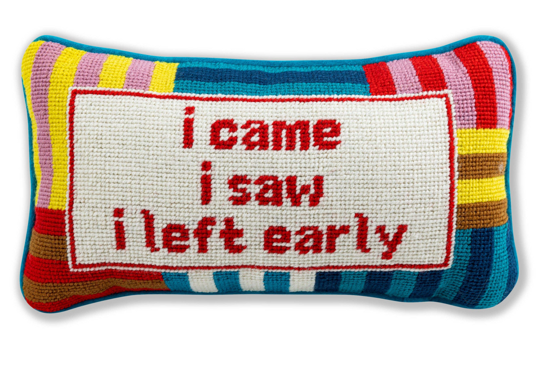 I Came I Saw Needlepoint pillow