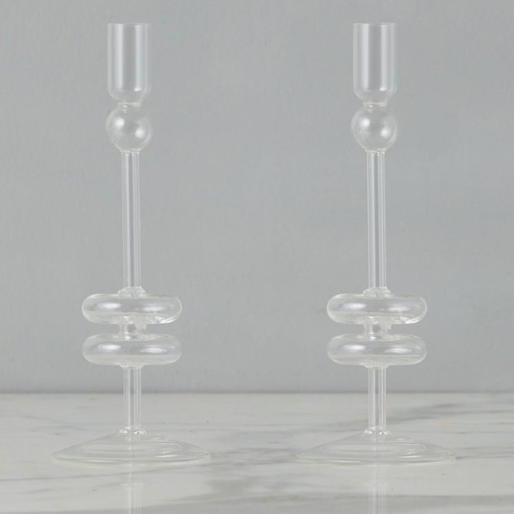 Clear Glass Candlestick