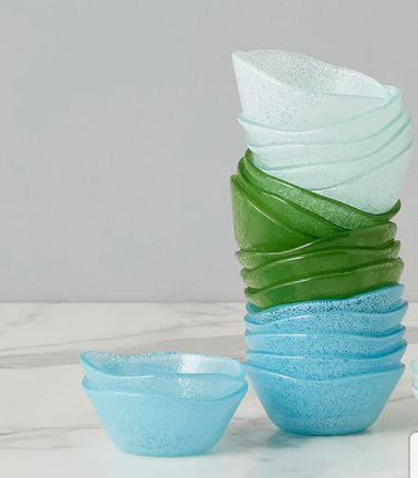 Glass Dipping Bowl, White