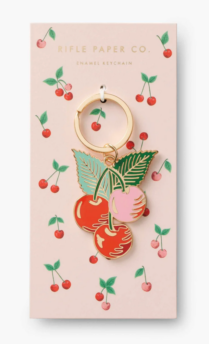 Cherry Enamel Keychain