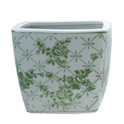 7" Sq x 6"H Stoneware Planter