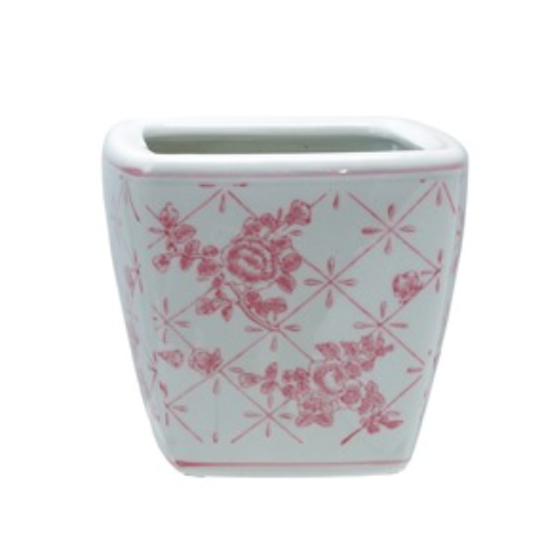 7" Sq x 6"H Stoneware Planter
