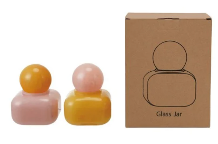 3-3/4" Sq x 4-3/4"H Glass Bottle