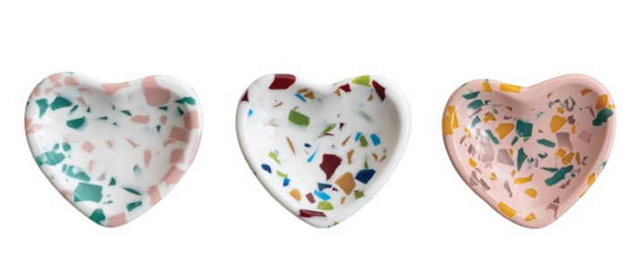 2-1/4"L x 2"W Resin Heart Trinket Dish