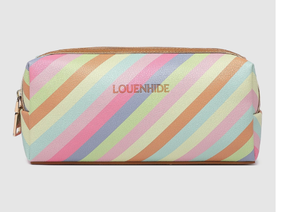 Brianna Makeup Bag - Pastel Stripe