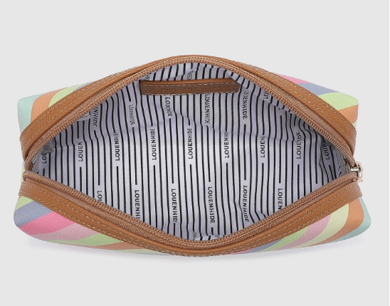 Brianna Makeup Bag - Pastel Stripe