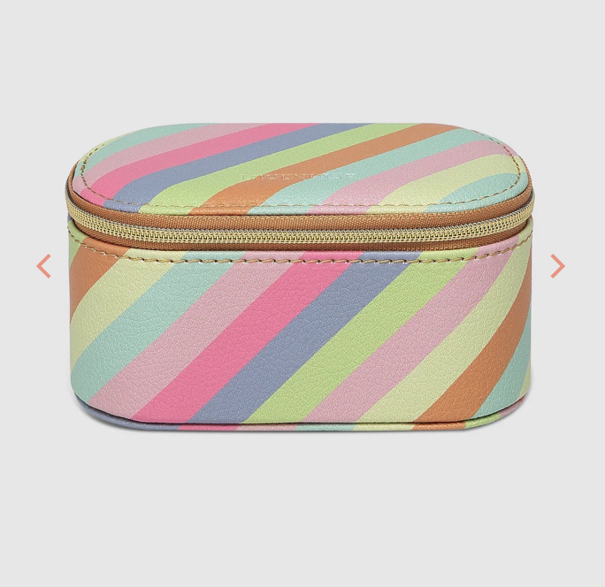 Olive Jewelry Case - Pastel Stripe