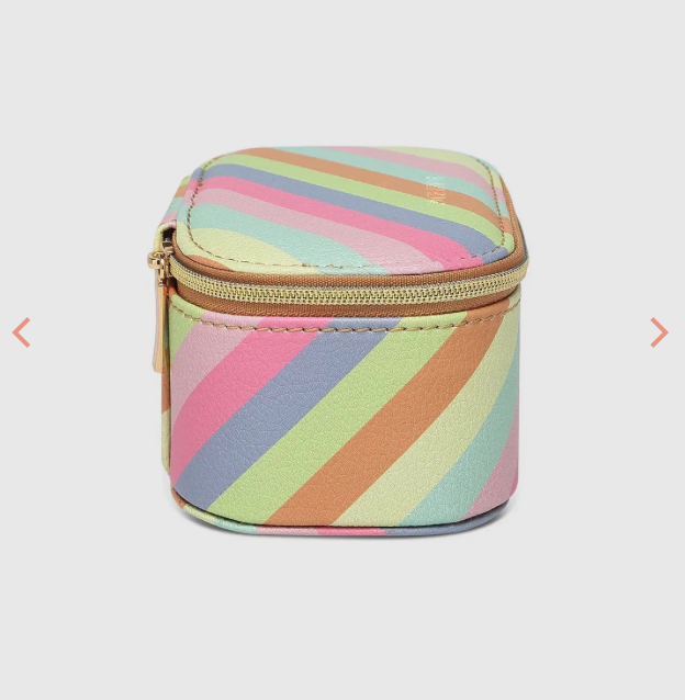 Olive Jewelry Case - Pastel Stripe