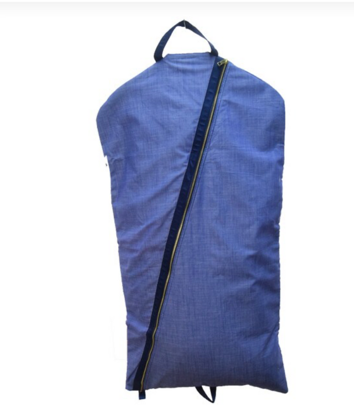 Navy Chambray Garment Bag
