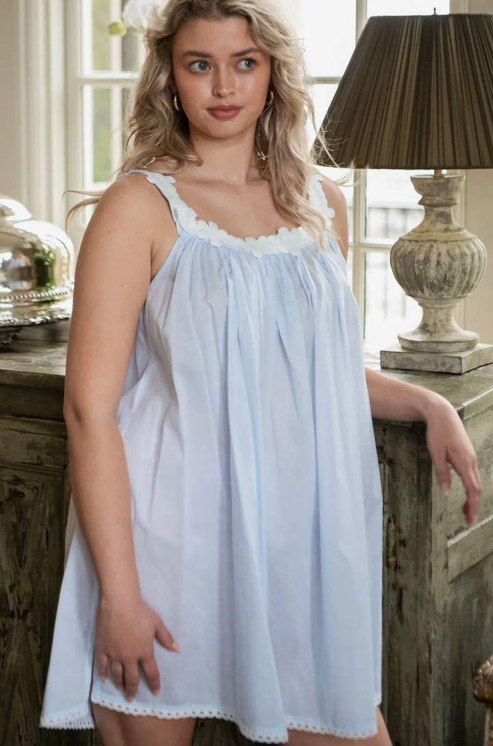 Julia Cotton Blue Tank NightGown