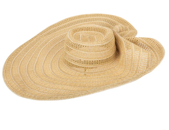 Dune- Open Paper Weave Wide Brim Floppy Sun Hat