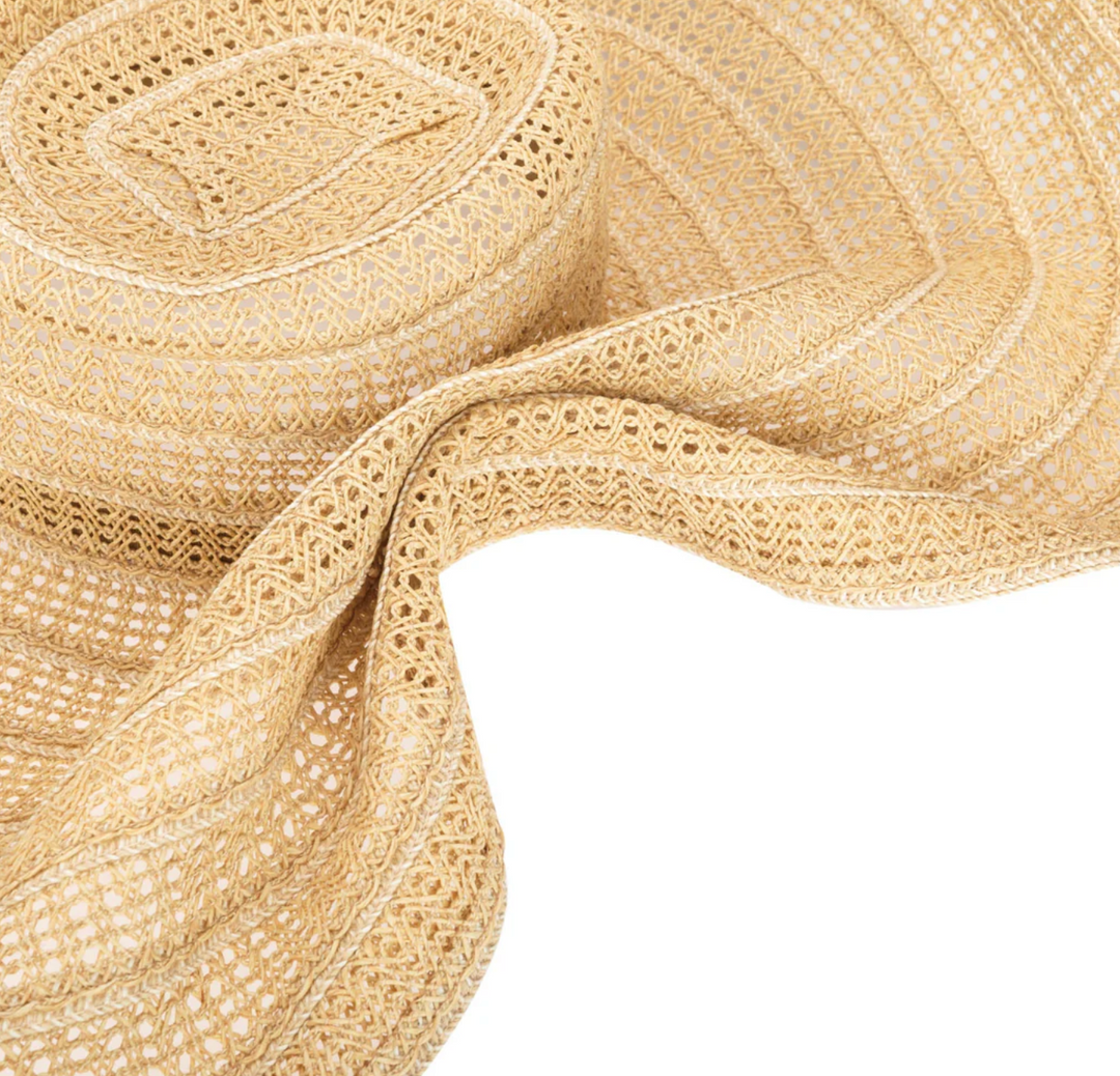 Dune- Open Paper Weave Wide Brim Floppy Sun Hat