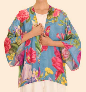 Kimono Jacket - Floral Study - Denim