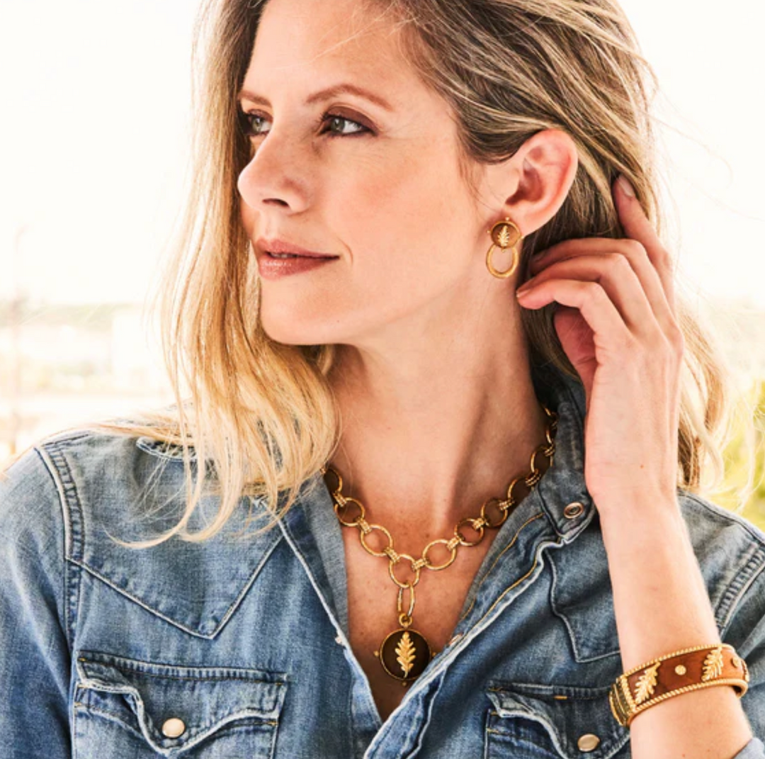 Forest Walk Oak Leaf Earrings- Teak