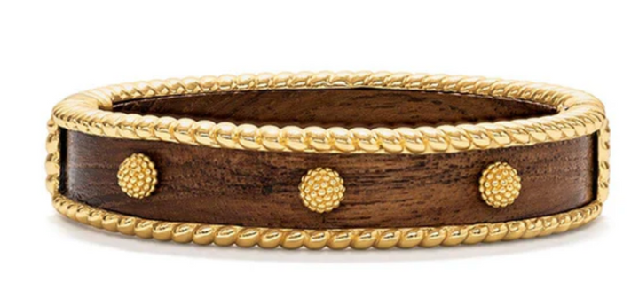 Berry Small Hinged Bangle- Teak