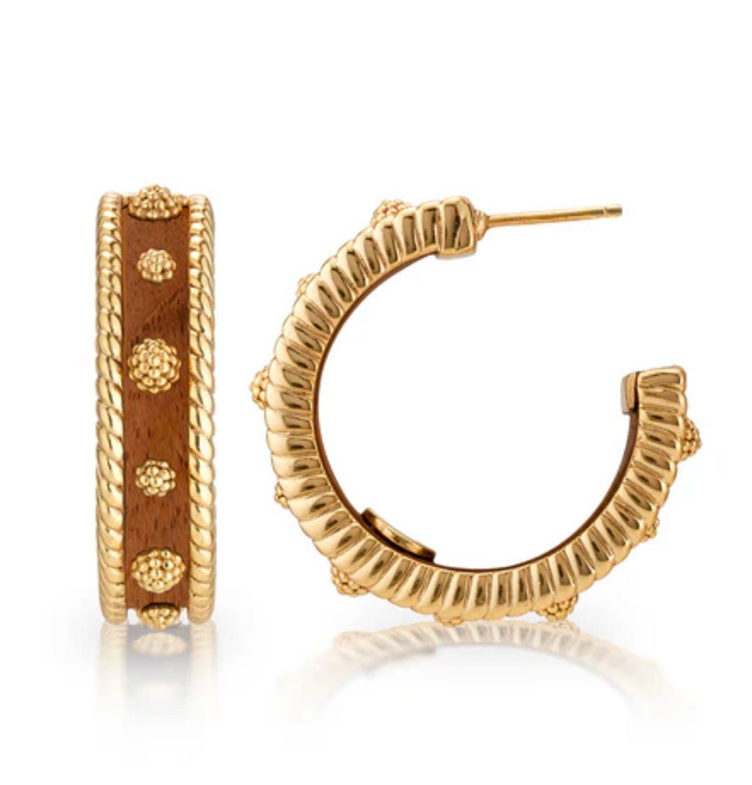 Berry Medium Hoop Earrings- Teak