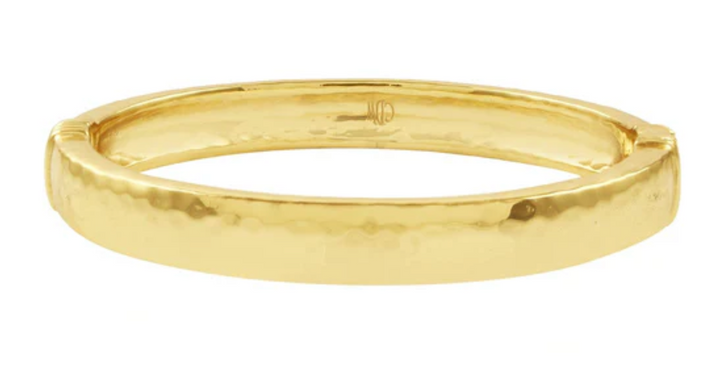 Cleopatra Oval Hinged Bangle, M/L- Gold