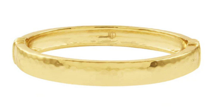 Cleopatra Oval Hinged Bangle- S/M- Gold