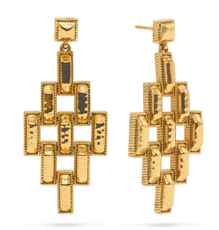 Pathway Post Drop Earrings- Gold