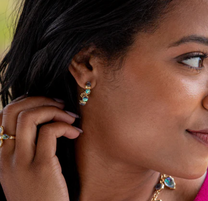 Aurora Small Hoop Earrings- Abalone