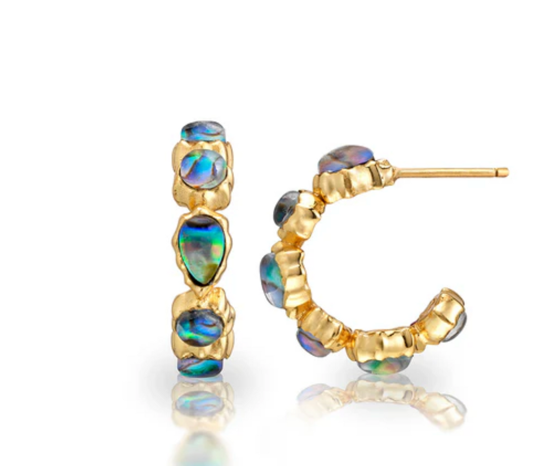 Aurora Small Hoop Earrings- Abalone