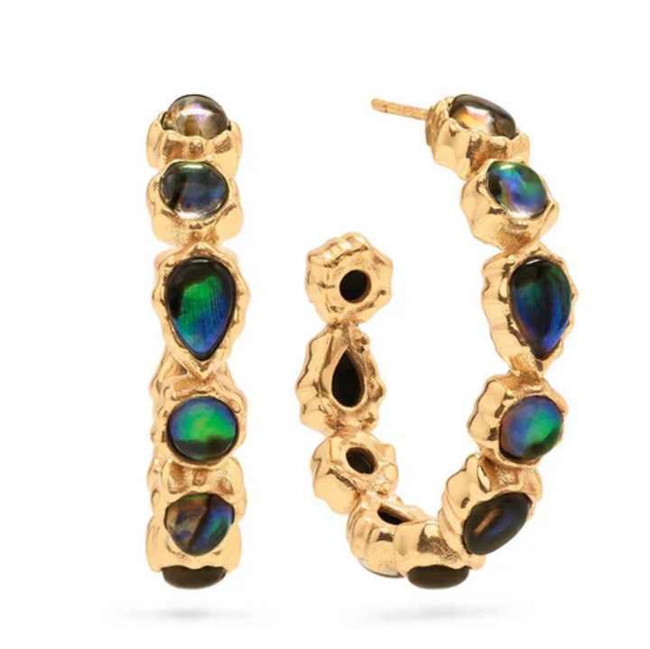 Aurora Medium Hoop Earrings- Abalone