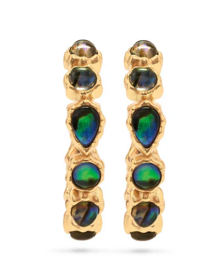 Aurora Medium Hoop Earrings- Abalone