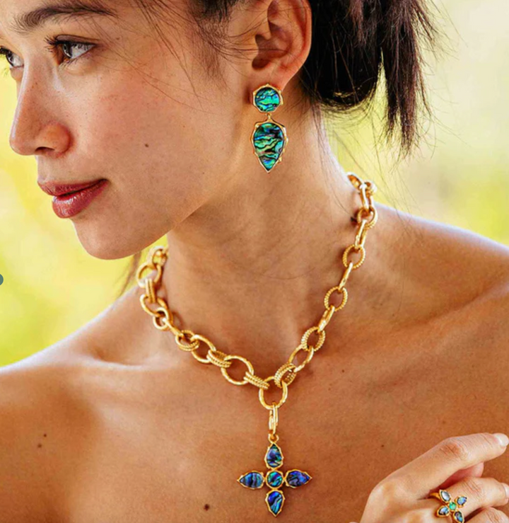 Aurora Double Sided Pendant- Abalone/MOP