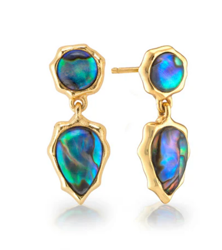 Aurora Small Drop Post Earrings- Abalone
