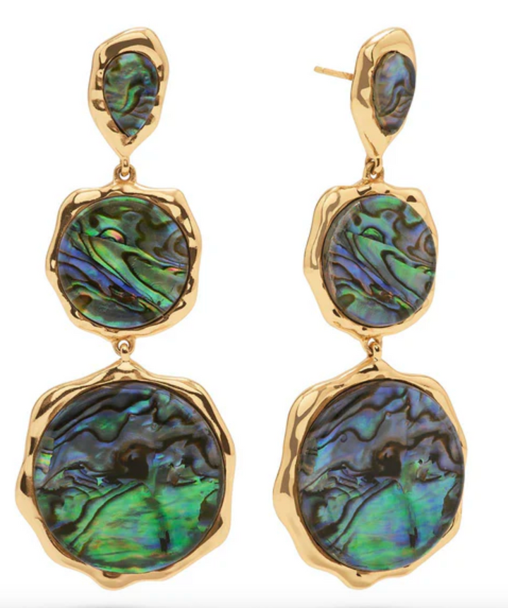 Aurora Triple Drop Post Earrings- Abalone