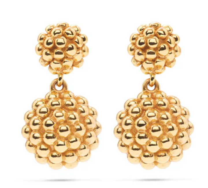 Berry Double Drops Earrings- Gold