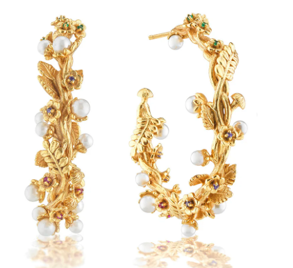 Meadow Grande Hoop Earrings- Pearl