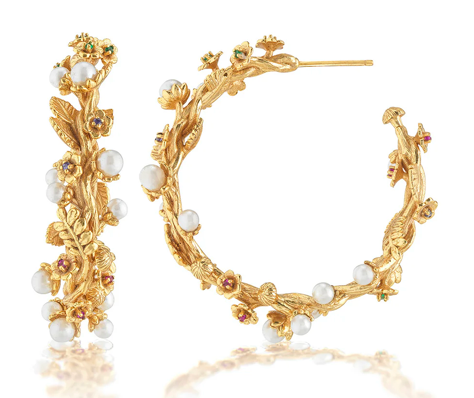 Meadow Grande Hoop Earrings- Pearl