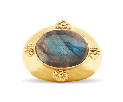 Cleopatra Oval Ring- Gold/Blue Labradorite
