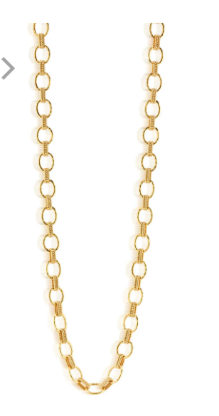 Cleopatra Small Link Necklace, 32" Gold