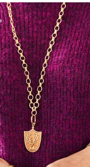 Cleopatra Small Link Necklace, 32" Gold