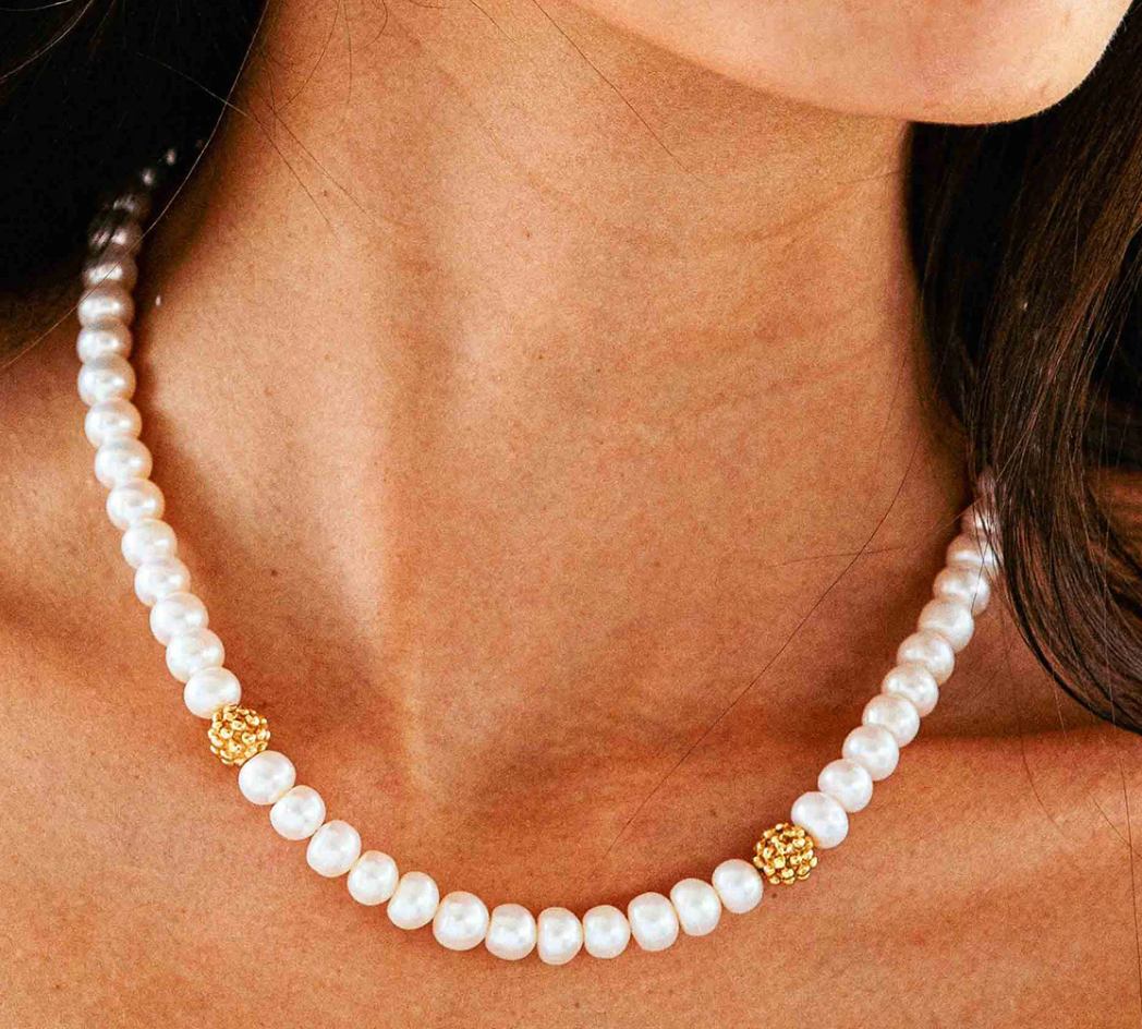 Berry Single Strand Necklace, 16"+2" Pearl
