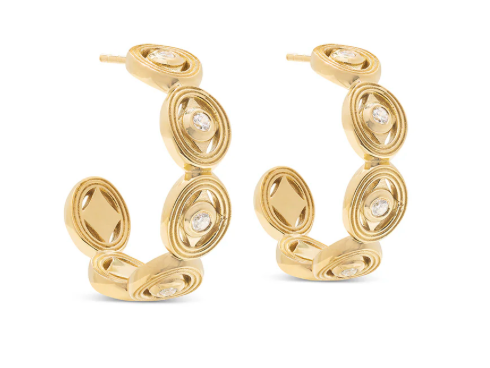 Monique Hoop Earrings- Clear Cubic Zirconia