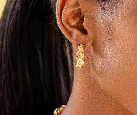 Monique Hoop Earrings- Clear Cubic Zirconia